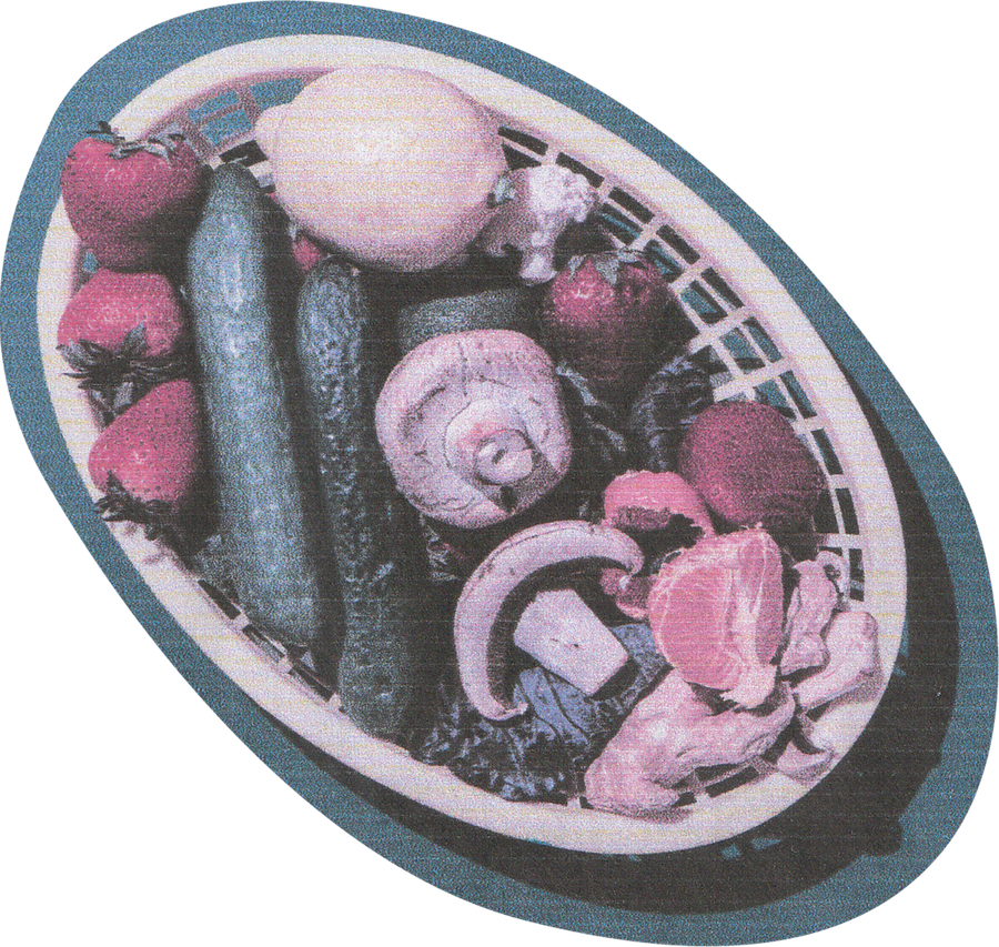 Scanned Cutout Basket of Vegetables